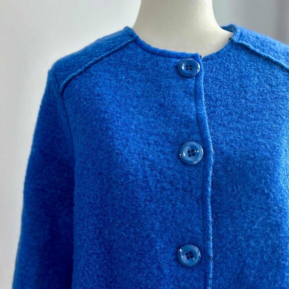 Marisa & Marie Sweaters - Marisa & Marie Cobalt Blue Italian Boiled Wool Knit Cardigan Jacket – US M